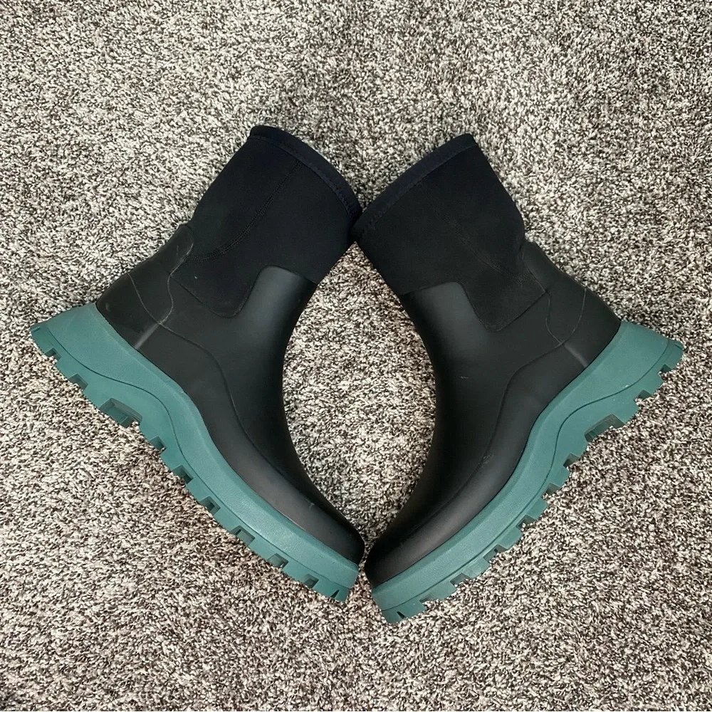 Hunter City Explorer Short Boot Rain Boot Black Green‎ Women’s 10